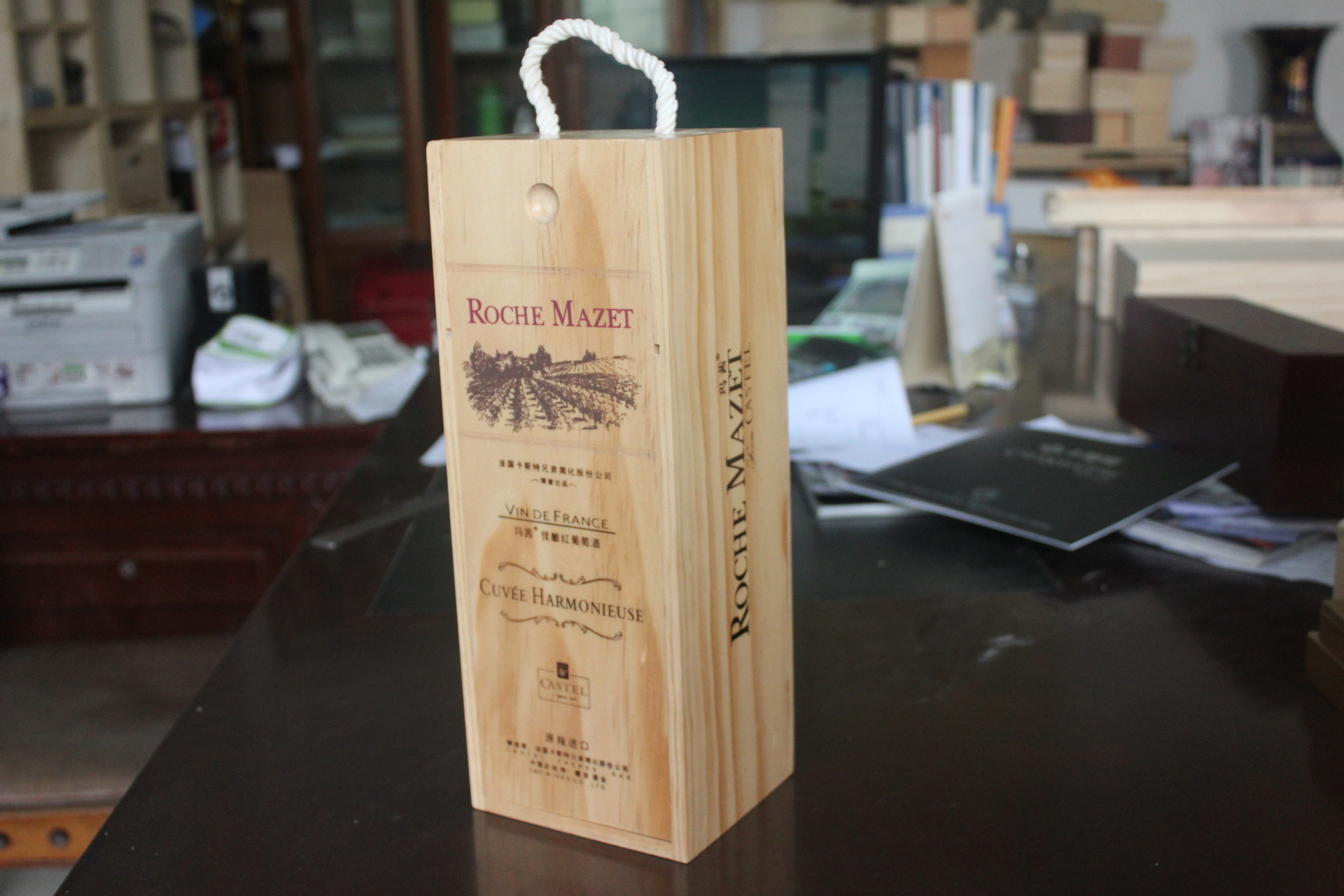 【廠家直銷高品質油漆木單支紅酒木盒 精美木盒】價格,廠家,圖片,木盒,河南省盛和木業-