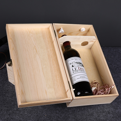 高檔紅酒木盒紅酒盒葡萄酒包裝盒子雙支木箱木質禮盒2只裝松木盒