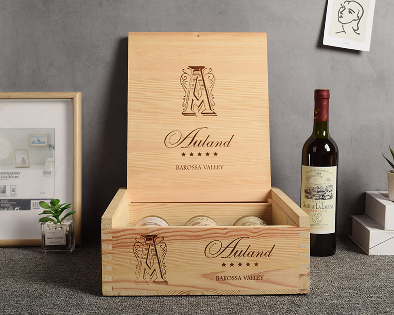 節日紅酒包裝禮盒三支裝紅酒酒盒抽拉紅酒木盒定制紅酒禮品