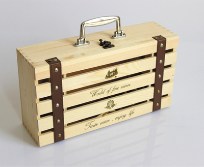 紅酒木盒雙支紅酒包裝盒禮盒高檔紅酒木箱子包郵定制木質通用2支