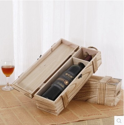 單支紅酒盒木制葡萄酒盒紅酒包裝盒子禮品盒木箱定制酒瓶紅酒木.