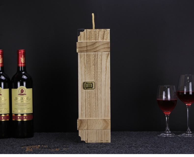 紅酒盒雙支裝復(fù)古禮盒通用定實(shí)木質(zhì)制作紅酒木盒紅酒包裝盒